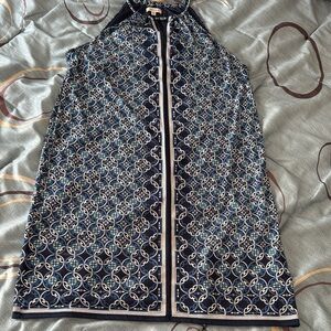 Max Studio Navy and Cream Geometric Midi Dress